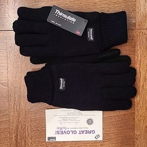 Great Gloves 2 Pack Black Thinsulate One Size